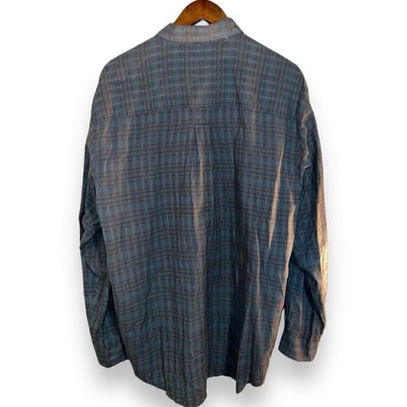 The Territory Ahead Blue and Orange Check Button Down Shirt Size L - Picture 11 of 11